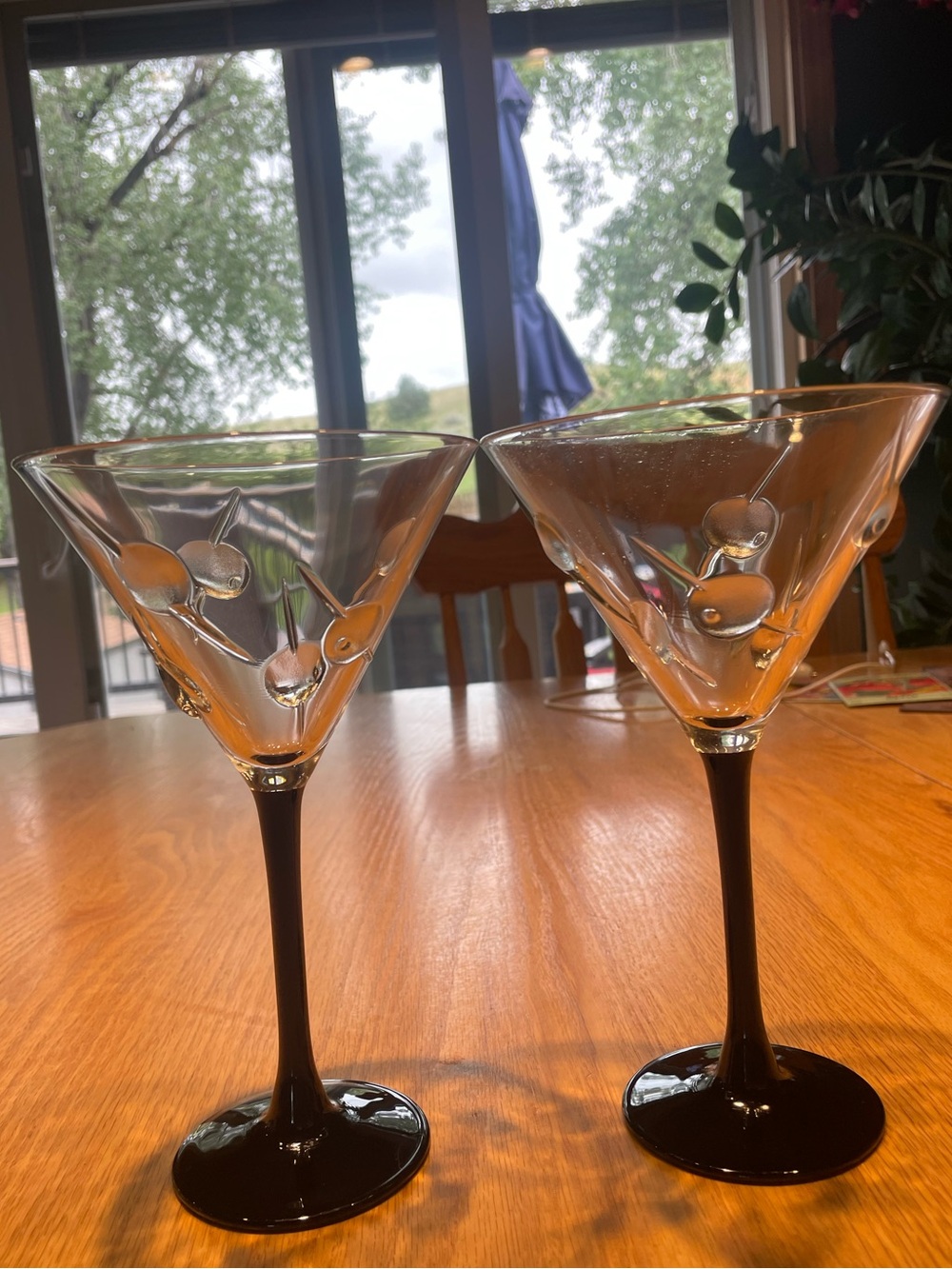 Martini Glasses with Olives